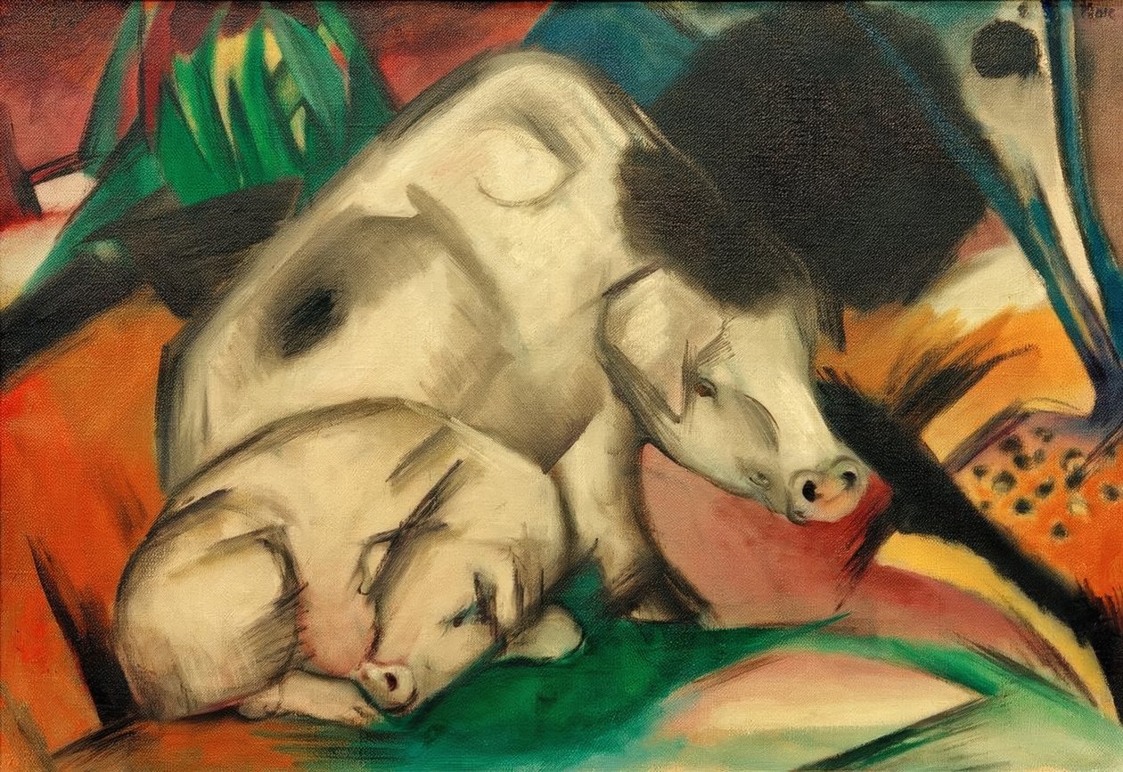 Świnie (matka świnia) autorstwa Franz Marc