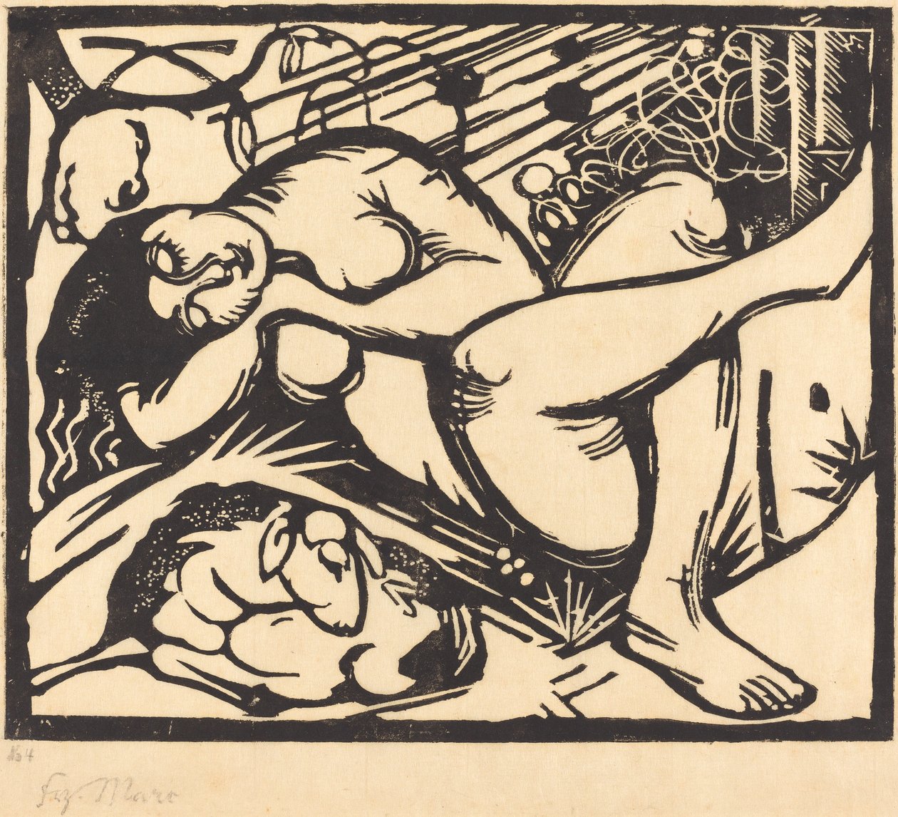 Śpiąca pasterka Schlafende Hirtin, 1912. autorstwa Franz Marc