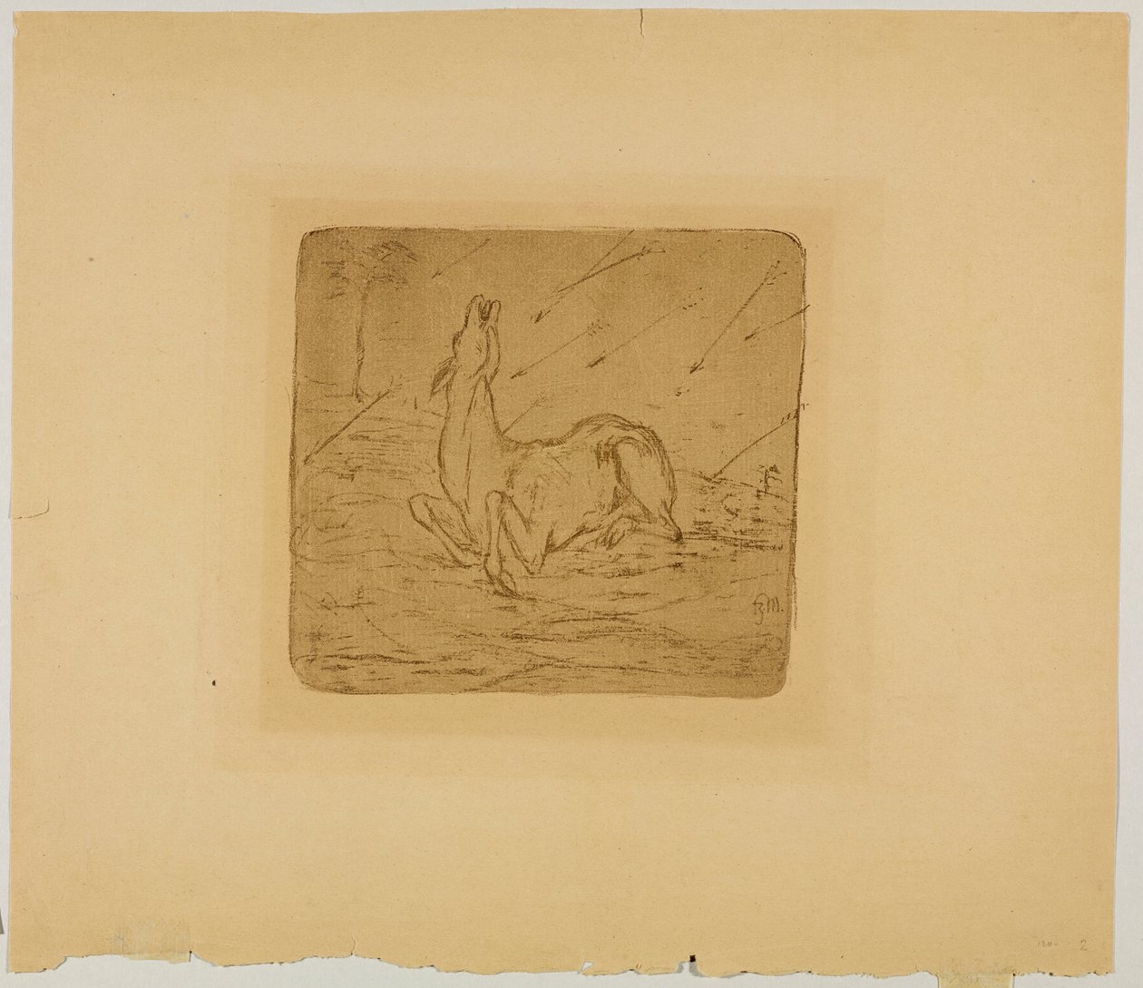 umierający jeleń autorstwa Franz Marc