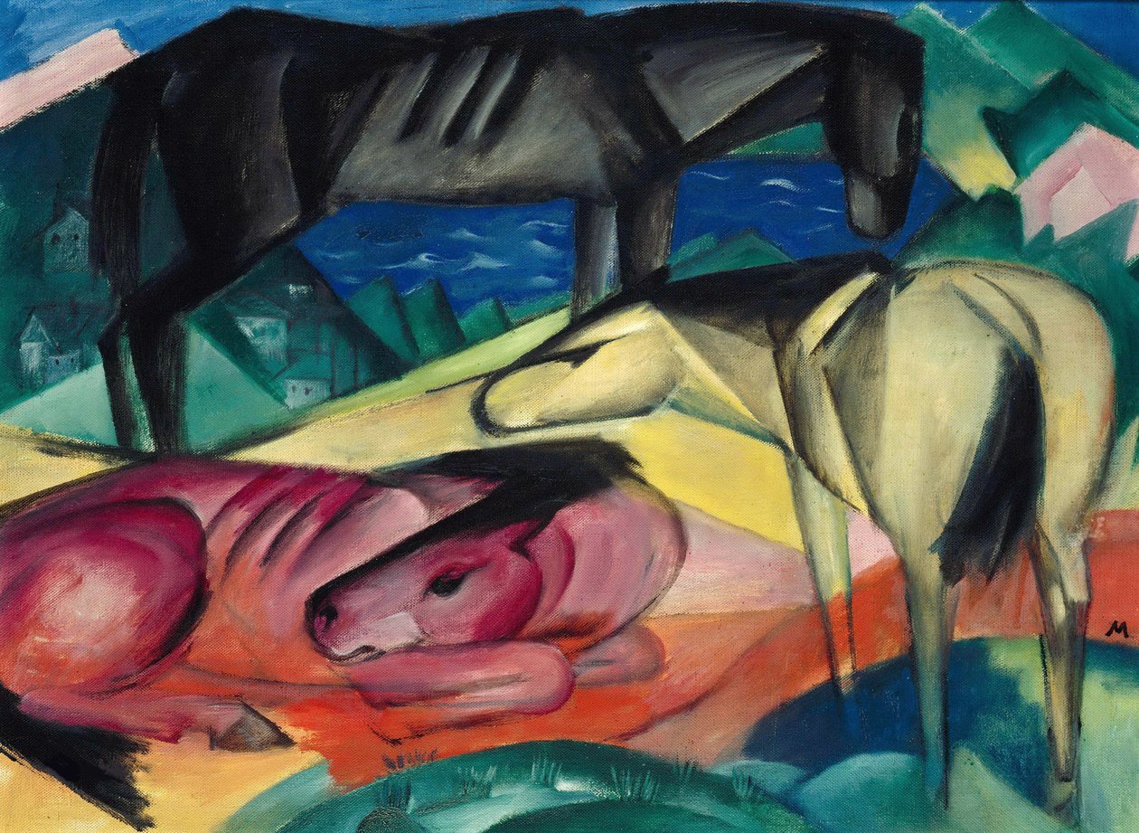 Trzy konie II, 1913. autorstwa Franz Marc