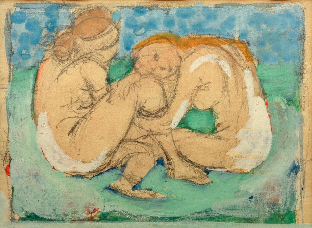 Dwa akty kobiece na niebiesko autorstwa Franz Marc