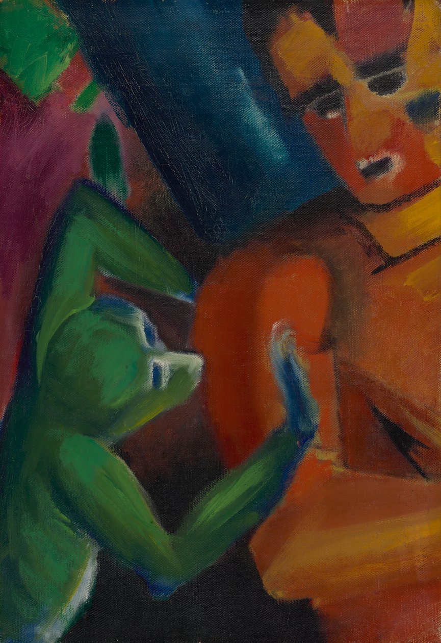 małpa i człowiek autorstwa Franz Marc