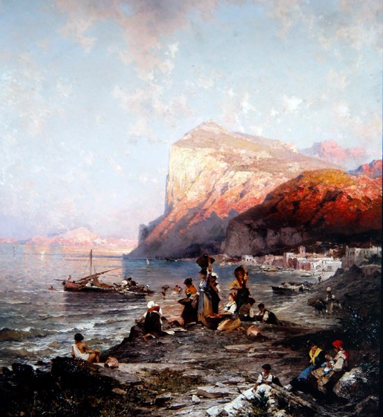 Capri, ok. 1870 (olej na płótnie) autorstwa Franz Richard Unterberger