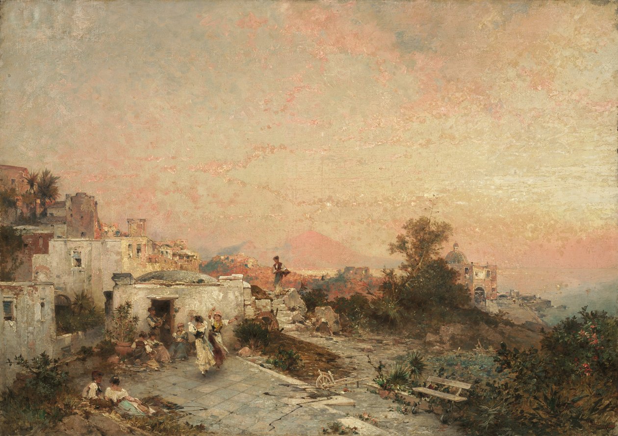 La Tarantella, Posilipo, Neapol, c.1895 autorstwa Franz Richard Unterberger