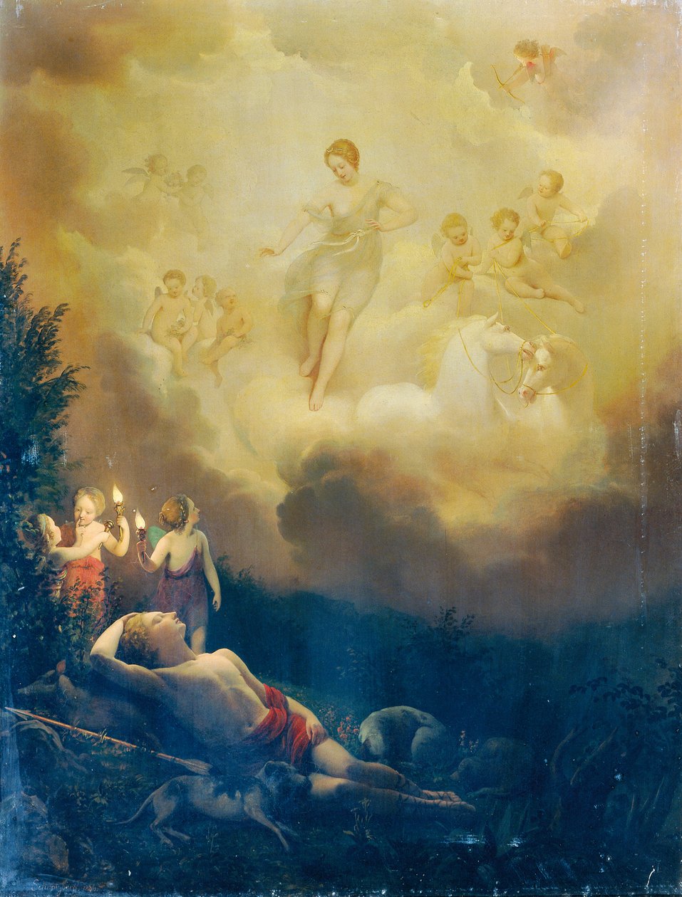 Diana i Endymion autorstwa Franz Schrotzberg