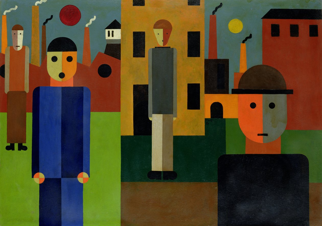 Fabryki, 1926 (olej na karcie) autorstwa Franz W. Seiwert
