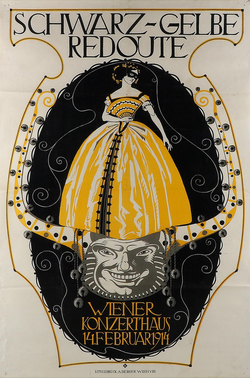 Czarno-żółta reduta Wiener Konzerthaus, 1914. autorstwa Franz Wacik