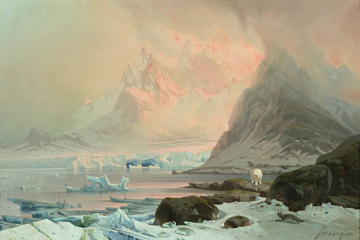 Letnia noc, Spitsbergen autorstwa Franz Wilhelm Schiertz