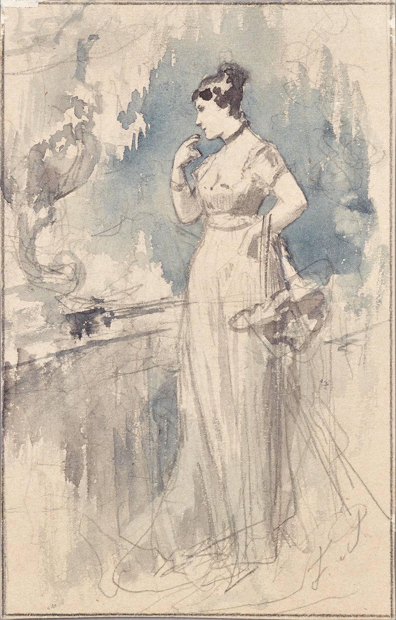 Lady in langem Kleid autorstwa Franz von Persoglia