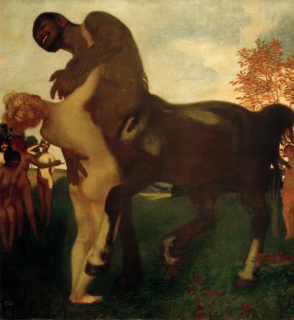 Centaur i nimfa autorstwa Franz von Stuck