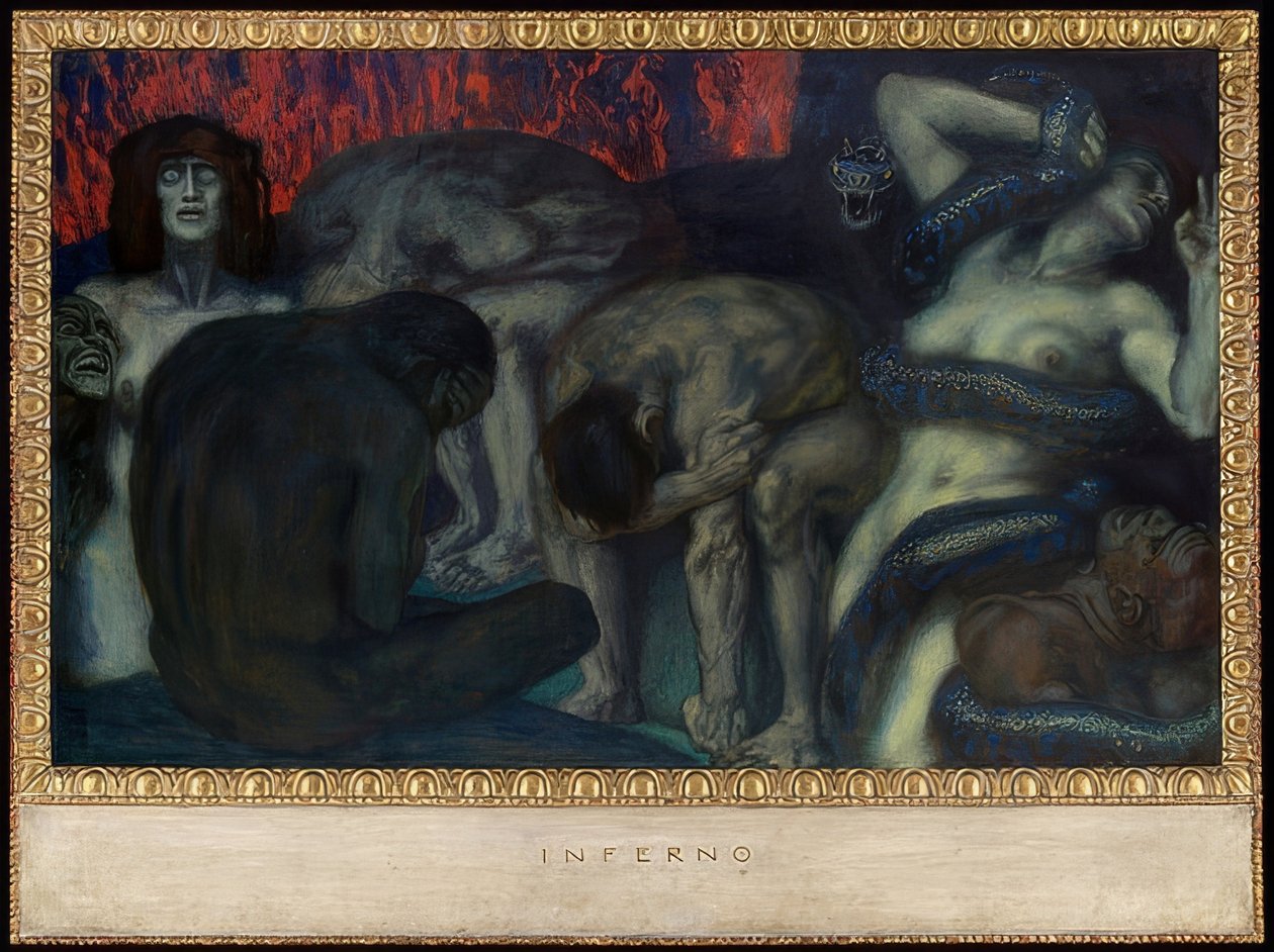 Piekło. 1908 autorstwa Franz von Stuck