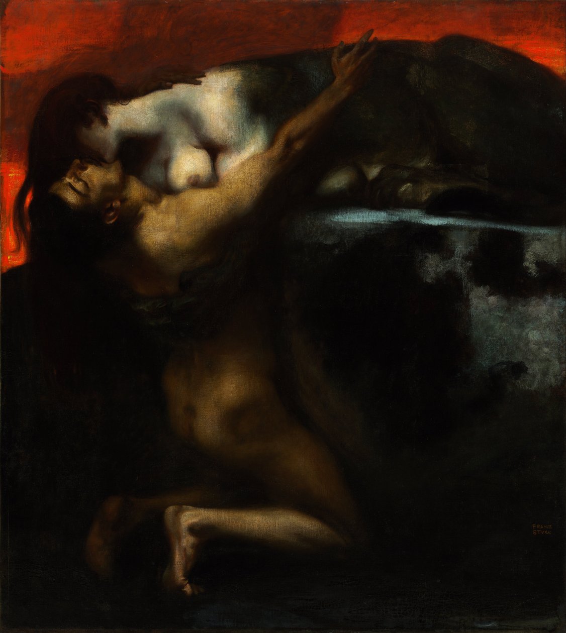 Pocałunek Sfinksa autorstwa Franz von Stuck