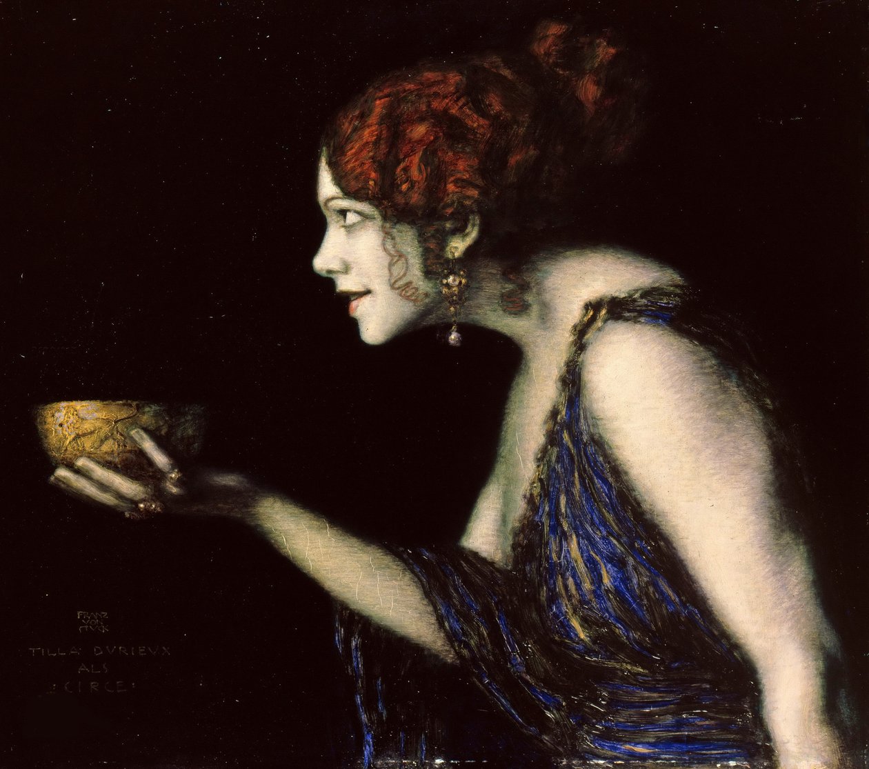 Tilla Durieux 1880-1971 jako Circe, c.1913. autorstwa Franz von Stuck