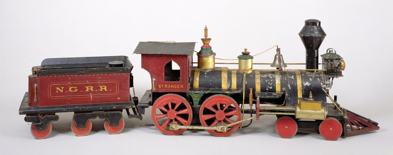 Model lokomotywy i przetargu, 1877 (drewno i metal) autorstwa Fred Butterfly