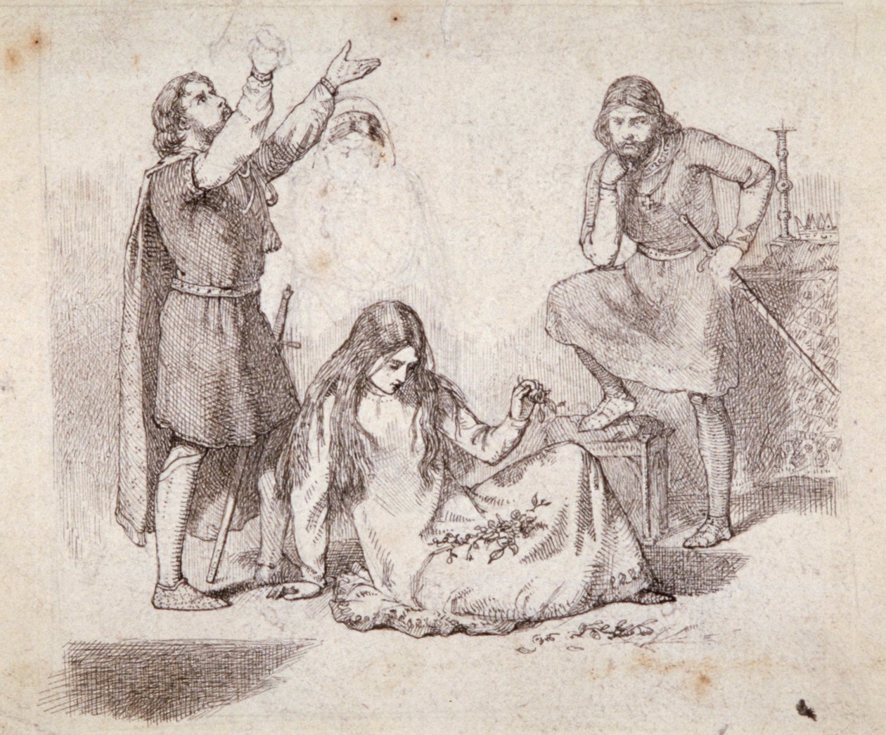 „Scena średniowieczna”, XIX w. autorstwa Fred Walker