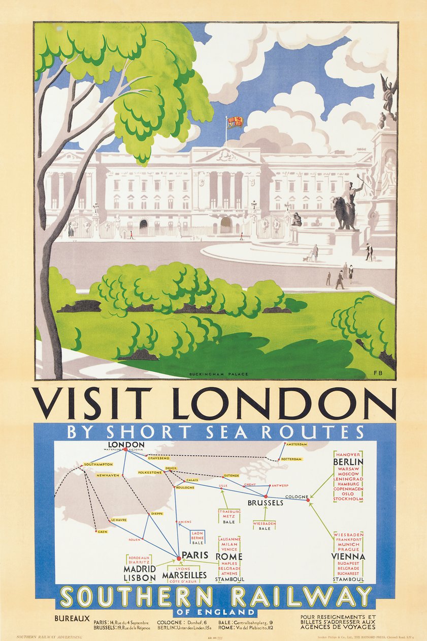 „Wizyta w Londynie”, plakat reklamujący Southern Railway autorstwa Freda Beard