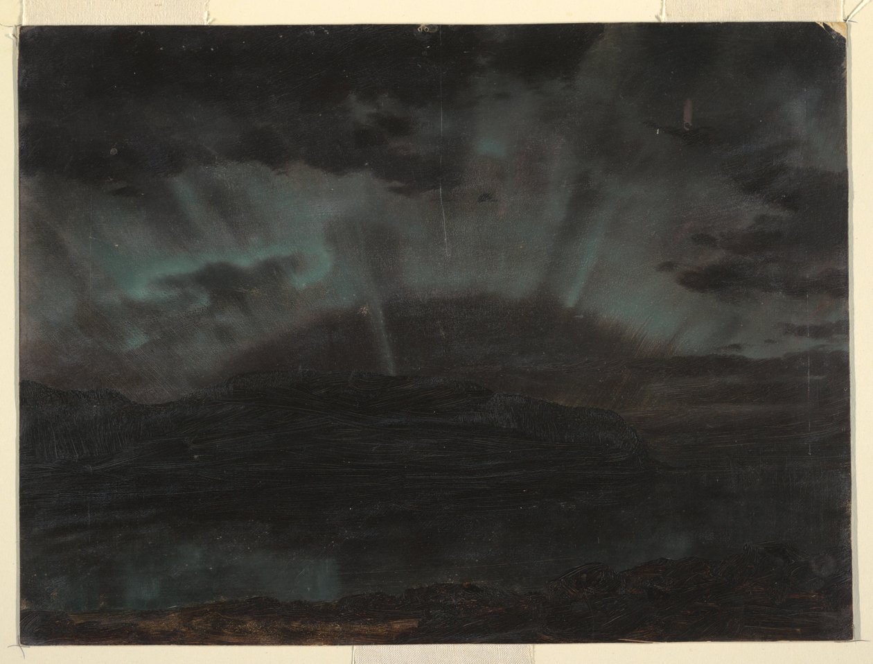 Aurora Borealis, Mount Desert Island, z Bar Harbor, Maine, wrzesień 1860 autorstwa Frederic Edwin Church