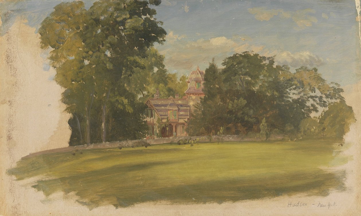 Dom w Hudson, Nowy Jork autorstwa Frederic Edwin Church