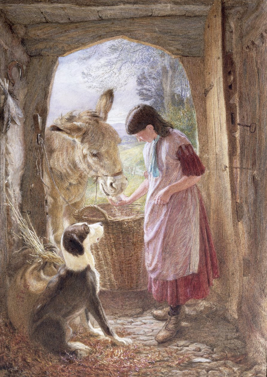 Karmiący Dimple (kreda) autorstwa Frederic James Shields