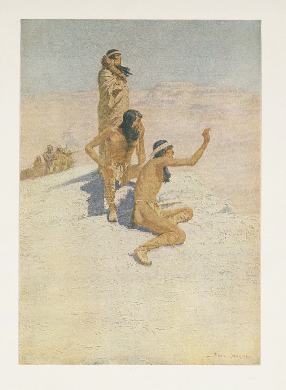 Cabeza de Vaca na pustyni z Colliers Weekly, wyd.1906 autorstwa Frederic Remington