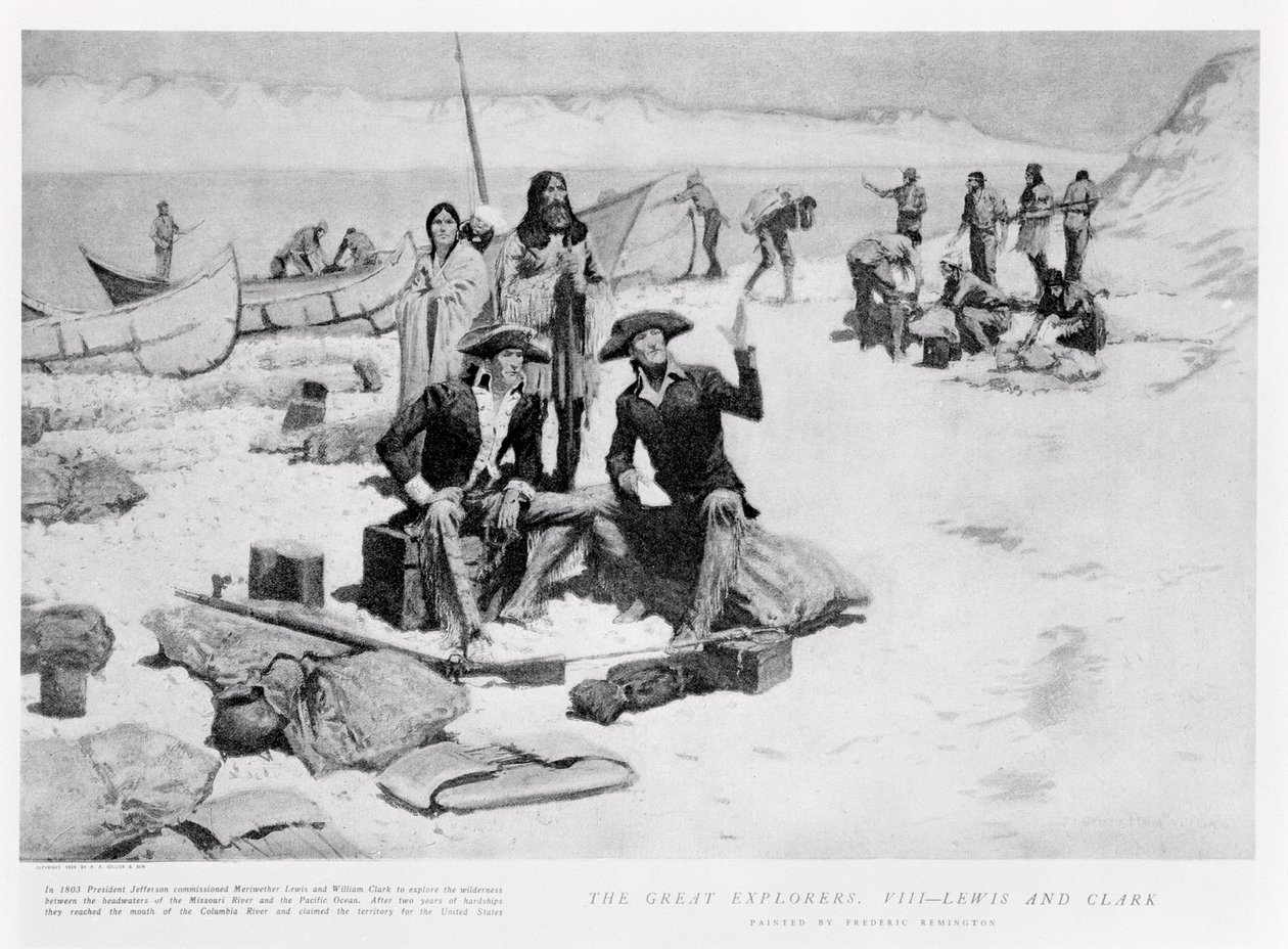 Lewis i Clark u ujścia rzeki Kolumbia, 1805, z 