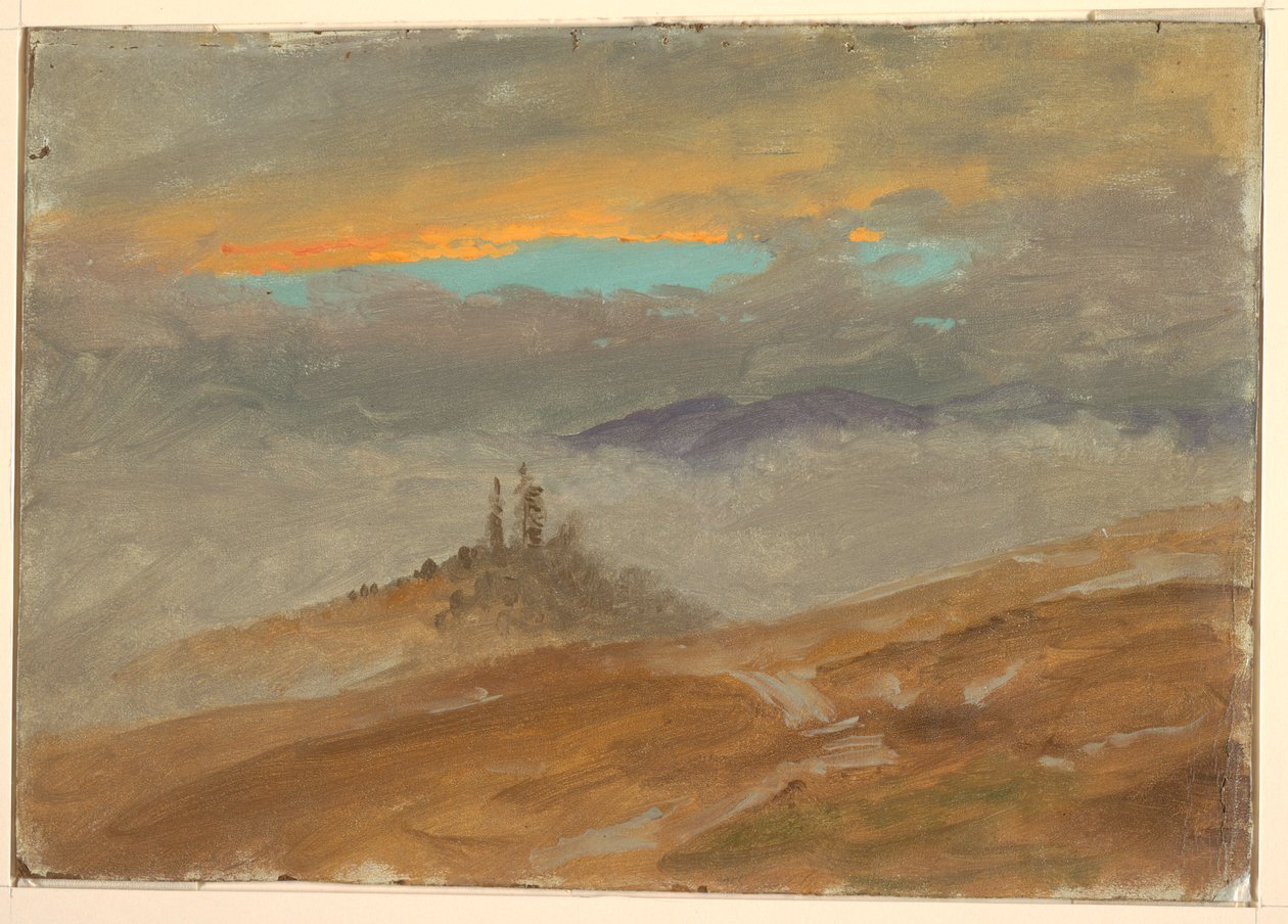Badanie chmur, nad zimowym krajobrazem autorstwa Frederic Edwin Church