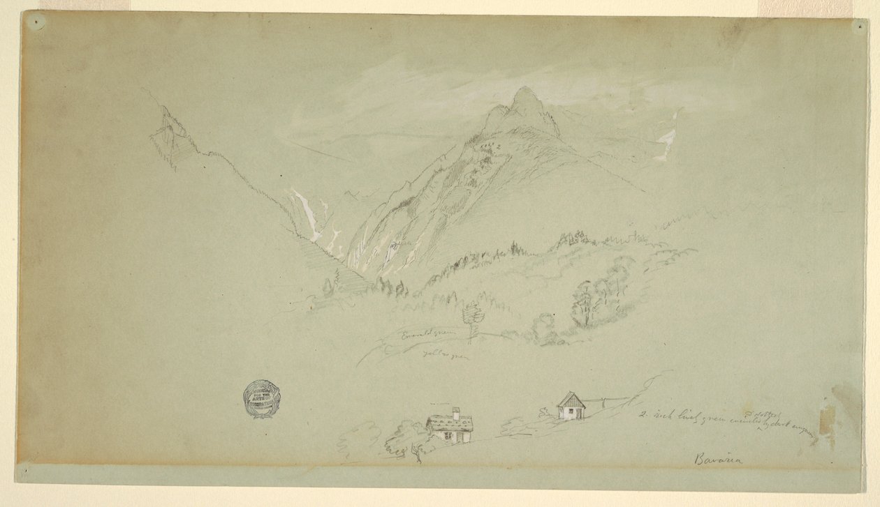 Rysunek, Berchtesgaden, Bawaria, czerwiec-sierpień 1868 r. autorstwa Frederic Edwin Church