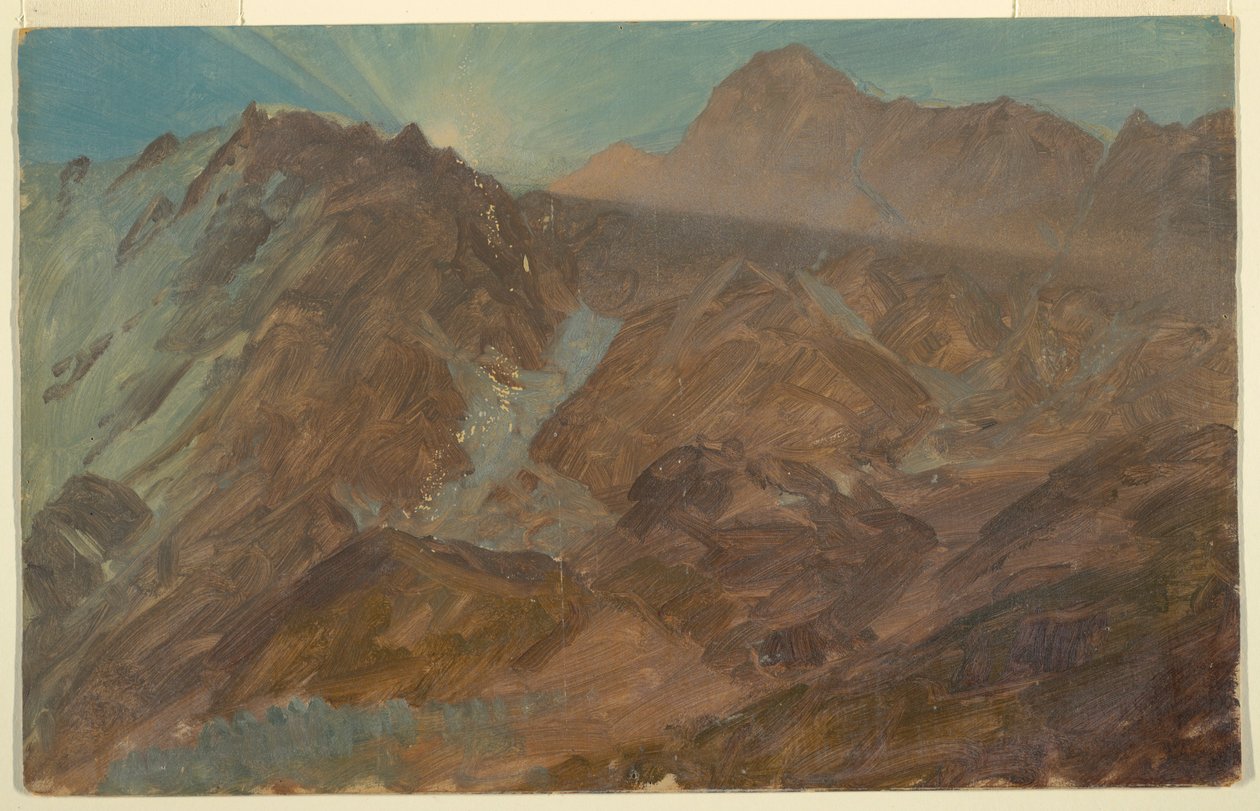 Rysunek, Alpy Berneńskie, Szwajcaria, sierpień 1868 r. autorstwa Frederic Edwin Church