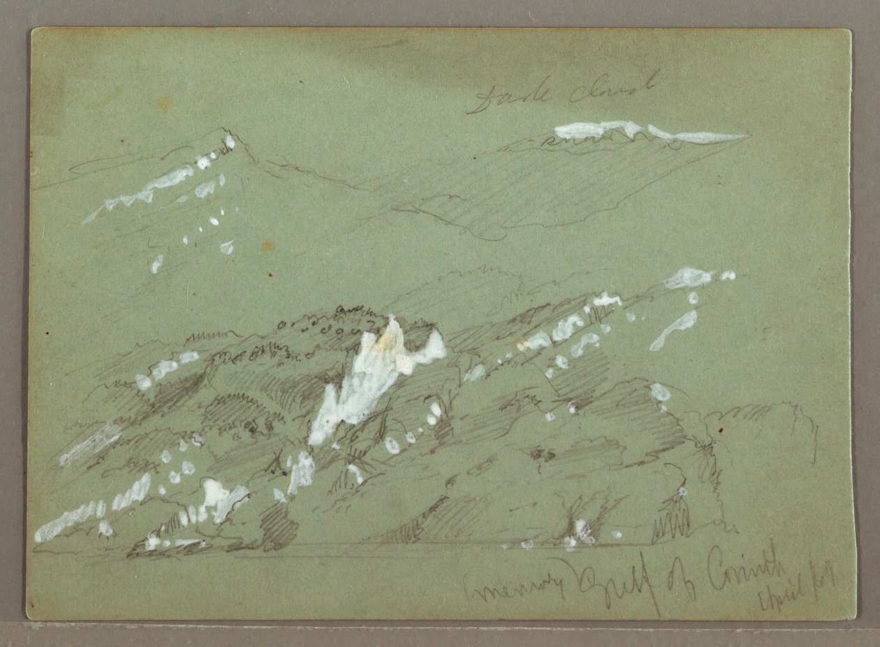Rysunek, Kefalonia, Grecja, kwiecień 1869 r. autorstwa Frederic Edwin Church