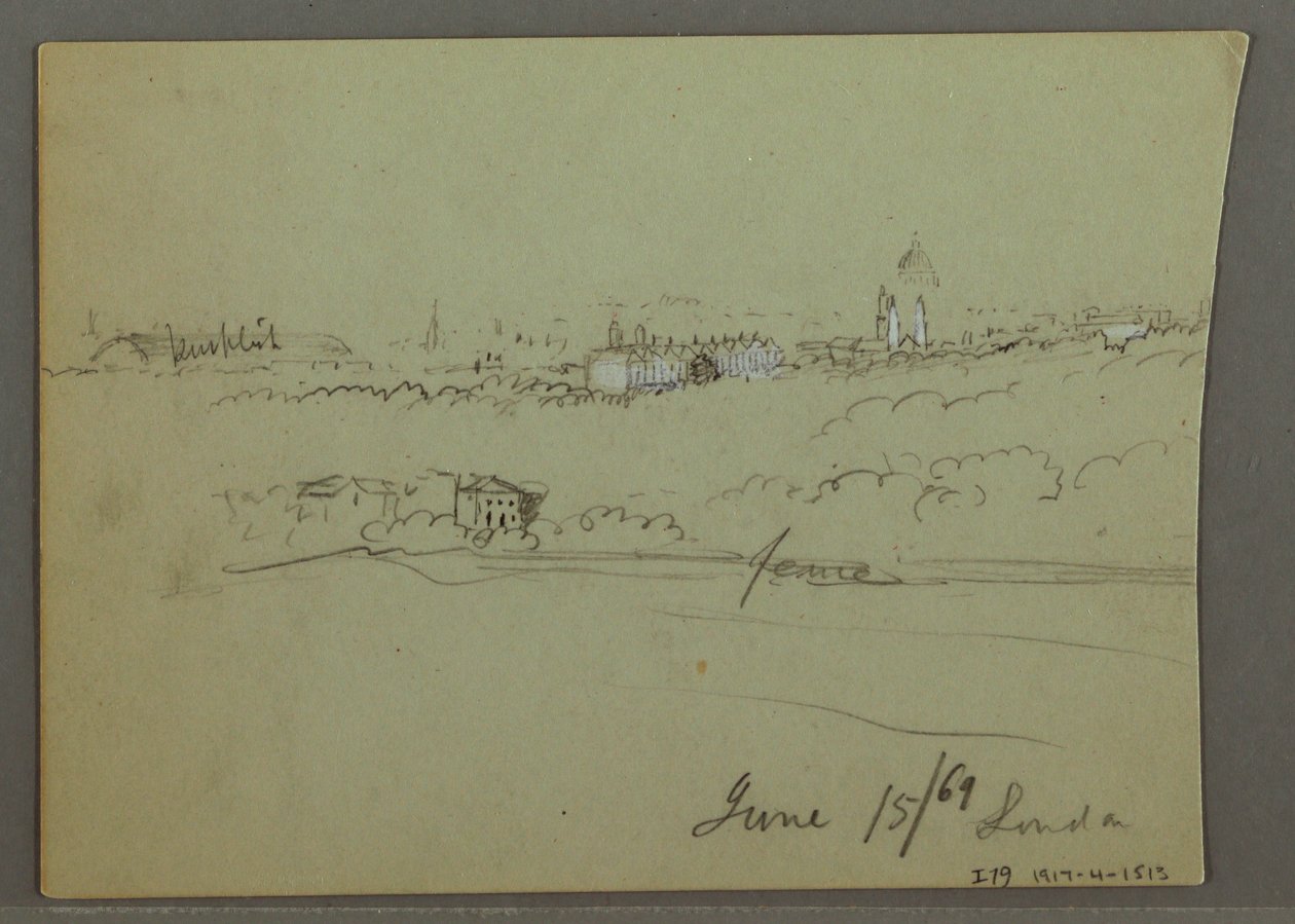 Rysunek, City of London, prawdopodobnie 1869 r. autorstwa Frederic Edwin Church