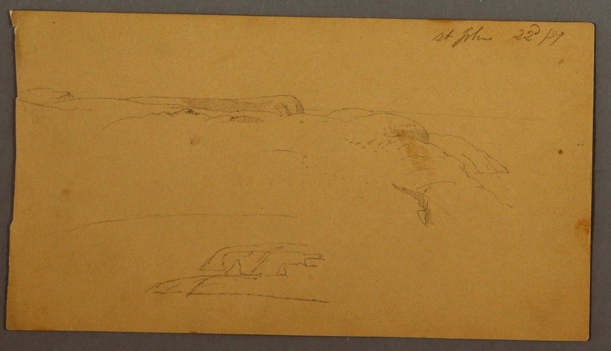 Rysunek, Cliffs, 1859 r. autorstwa Frederic Edwin Church
