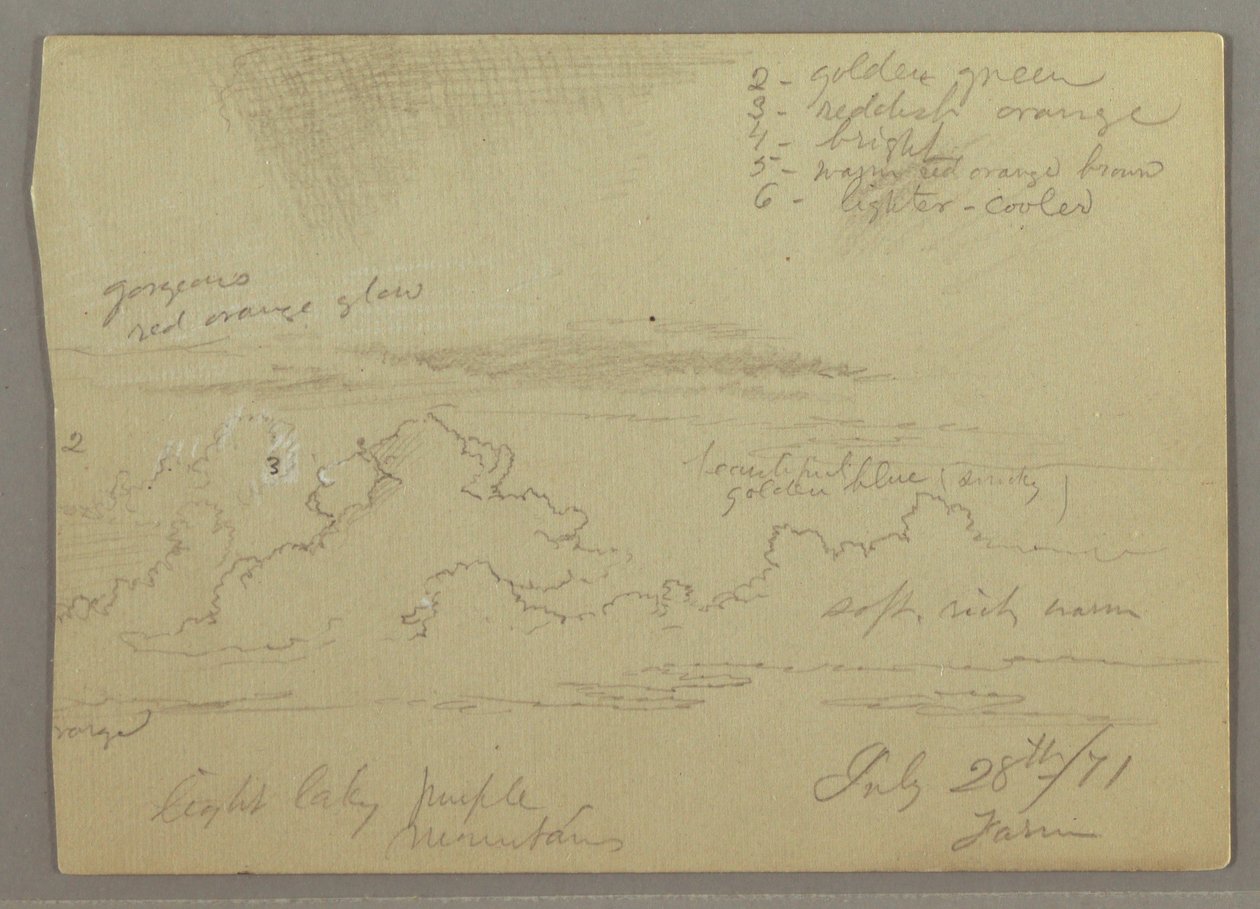 Rysunek, Studium chmury, 28 lipca 1871 r. autorstwa Frederic Edwin Church