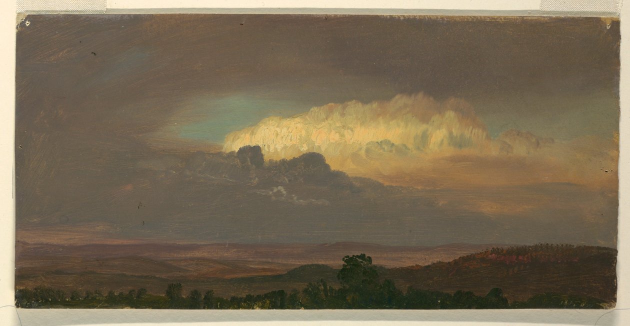 Rysunek, Chmury nad wzgórzami, sierpień 1865 r. autorstwa Frederic Edwin Church