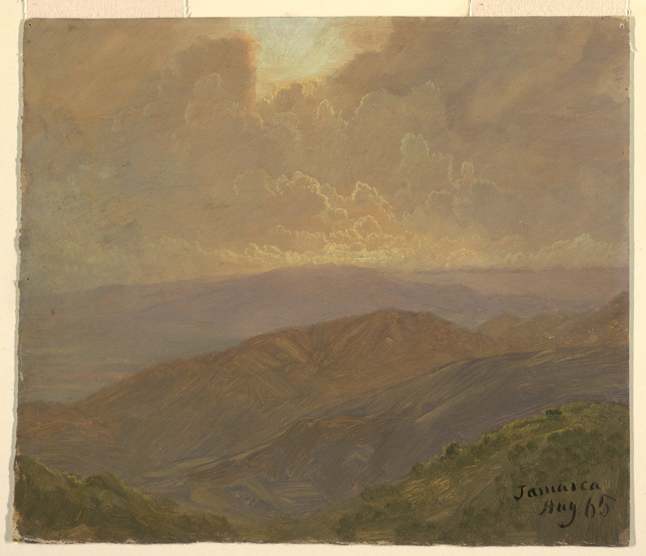 Rysunek, pochmurne niebo, sierpień 1865 r. autorstwa Frederic Edwin Church