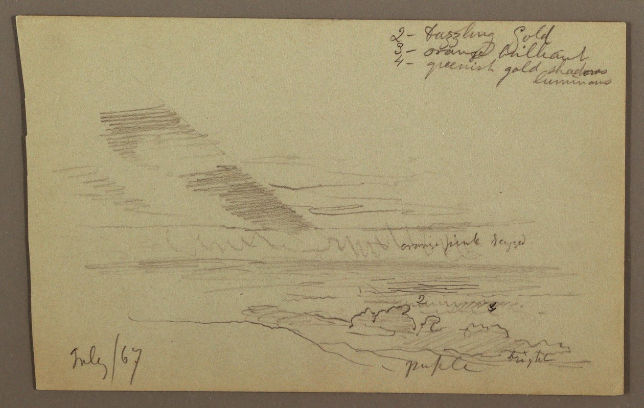 Rysunek, Pochmurne niebo, 1867 r. autorstwa Frederic Edwin Church
