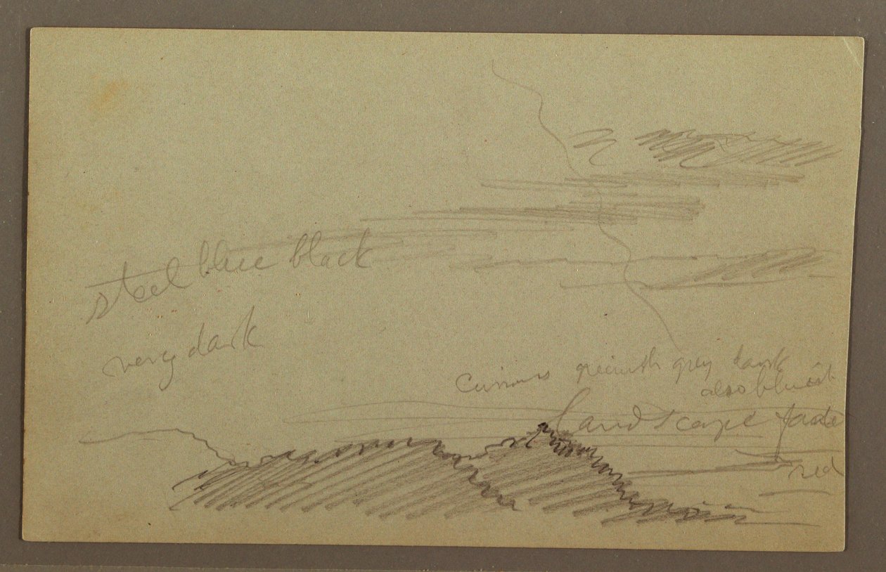 Rysunek, Zachmurzone niebo, prawdopodobnie lata 60. XIX wieku autorstwa Frederic Edwin Church