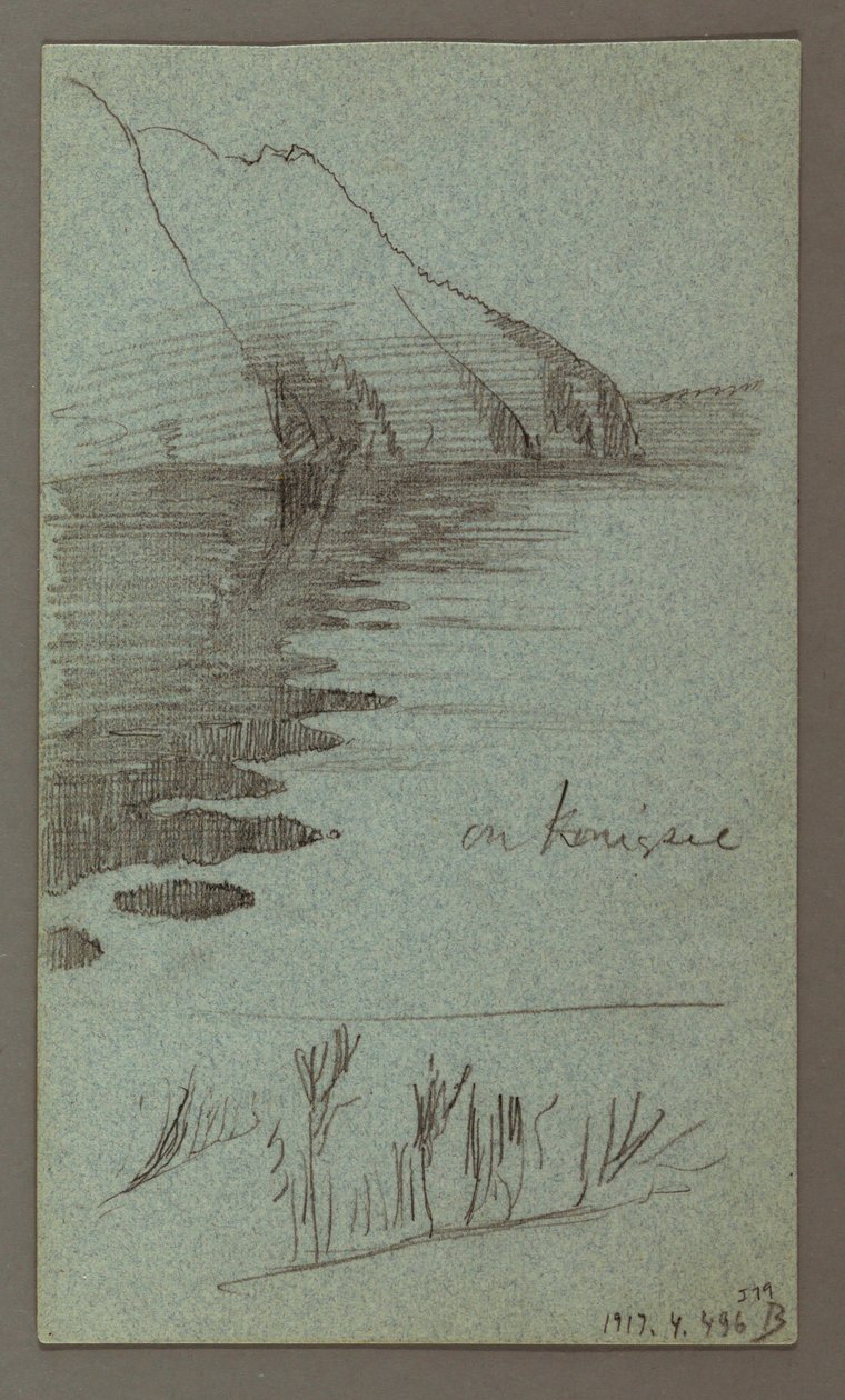 Rysunek, wodospad, prawdopodobnie 1868 r. autorstwa Frederic Edwin Church
