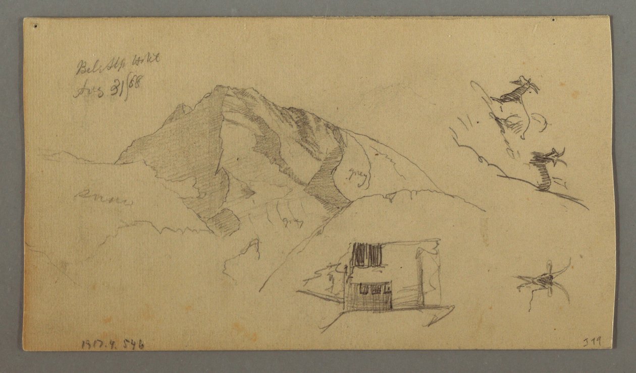 Rysunek, Glacier, 21 sierpnia 1868 r. autorstwa Frederic Edwin Church