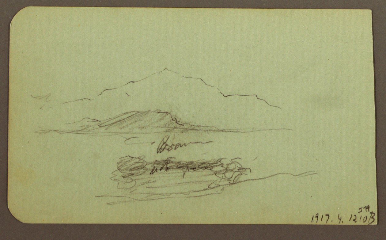 Rysunek, Wzgórza, Bydło; Verso: Krajobraz, 1883 r. autorstwa Frederic Edwin Church
