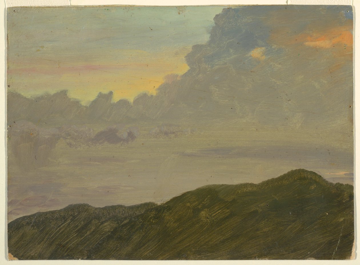 Rysunek, wzgórze i chmury, 1865-66 autorstwa Frederic Edwin Church