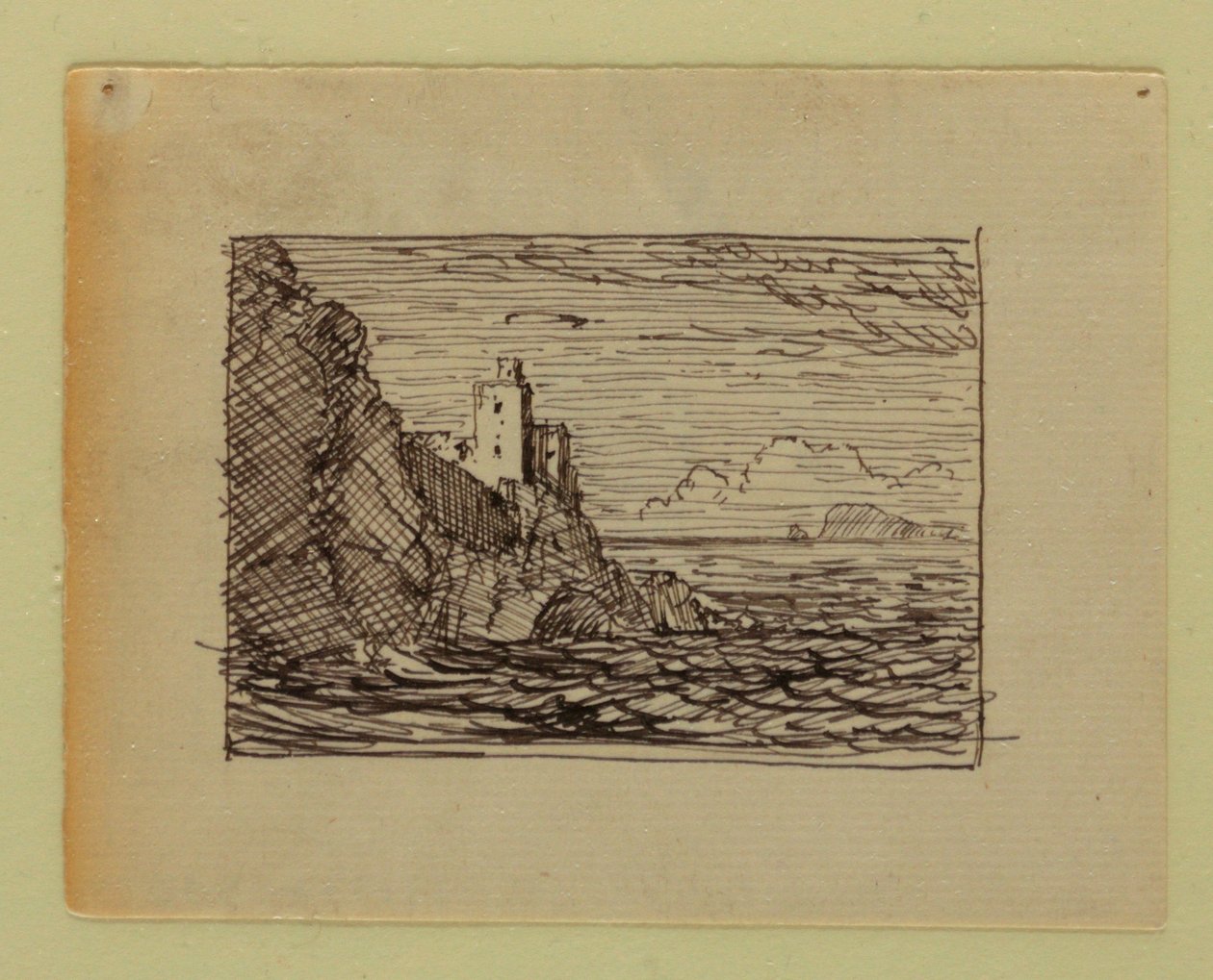 Rysunek, wyimaginowany krajobraz, ok. 1850 r. autorstwa Frederic Edwin Church