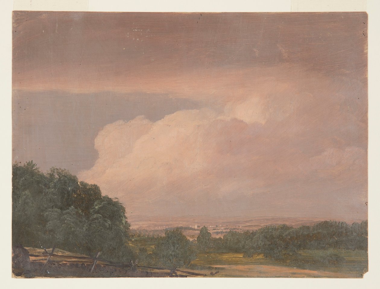 Rysunek, krajobraz (prawdopodobnie dolina Hudson), 1860-70 autorstwa Frederic Edwin Church