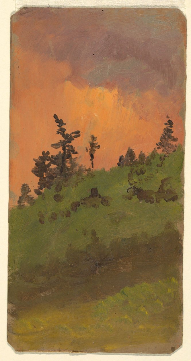 Rysunek, Pejzaż z lasem, czerwiec 1870 r. autorstwa Frederic Edwin Church