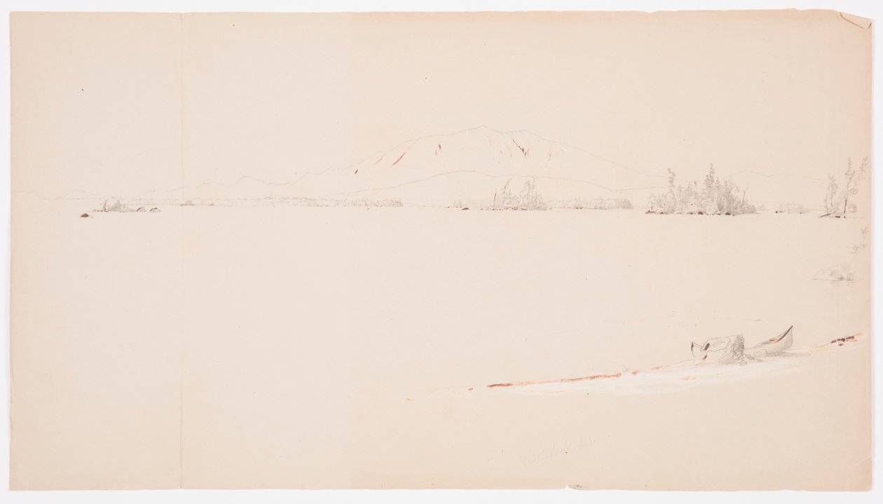 Rysunek, jezioro Millinocket, Maine, wrzesień 1878 r. autorstwa Frederic Edwin Church