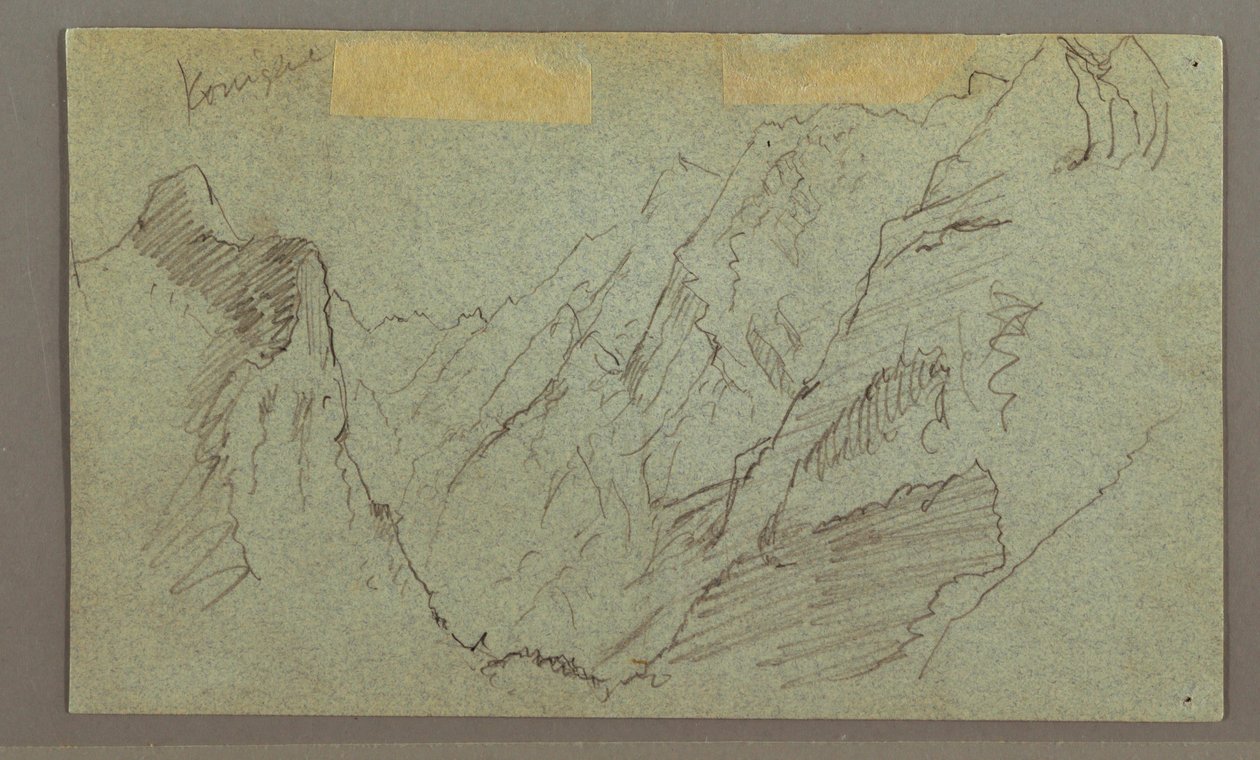 Rysunek, dolina górska, prawdopodobnie 1868 r. autorstwa Frederic Edwin Church