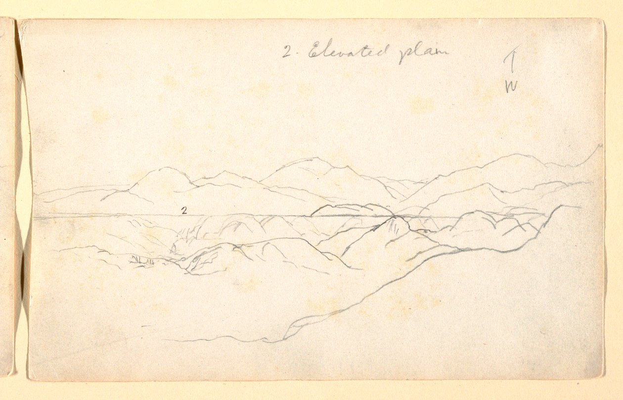 Rysunek, Pejzaż górski, Kolumbia, 1853 r. autorstwa Frederic Edwin Church