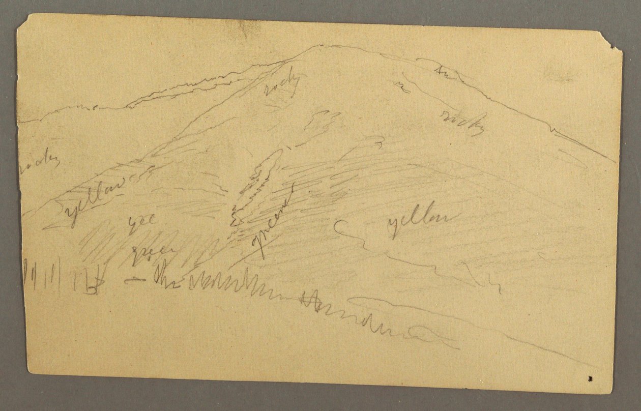 Rysunek, szczyt góry, 1877 r. autorstwa Frederic Edwin Church