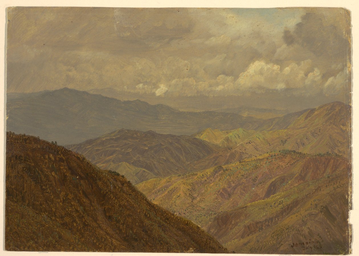 Rysunek, Krajobraz górski, lipiec 1865 r. autorstwa Frederic Edwin Church