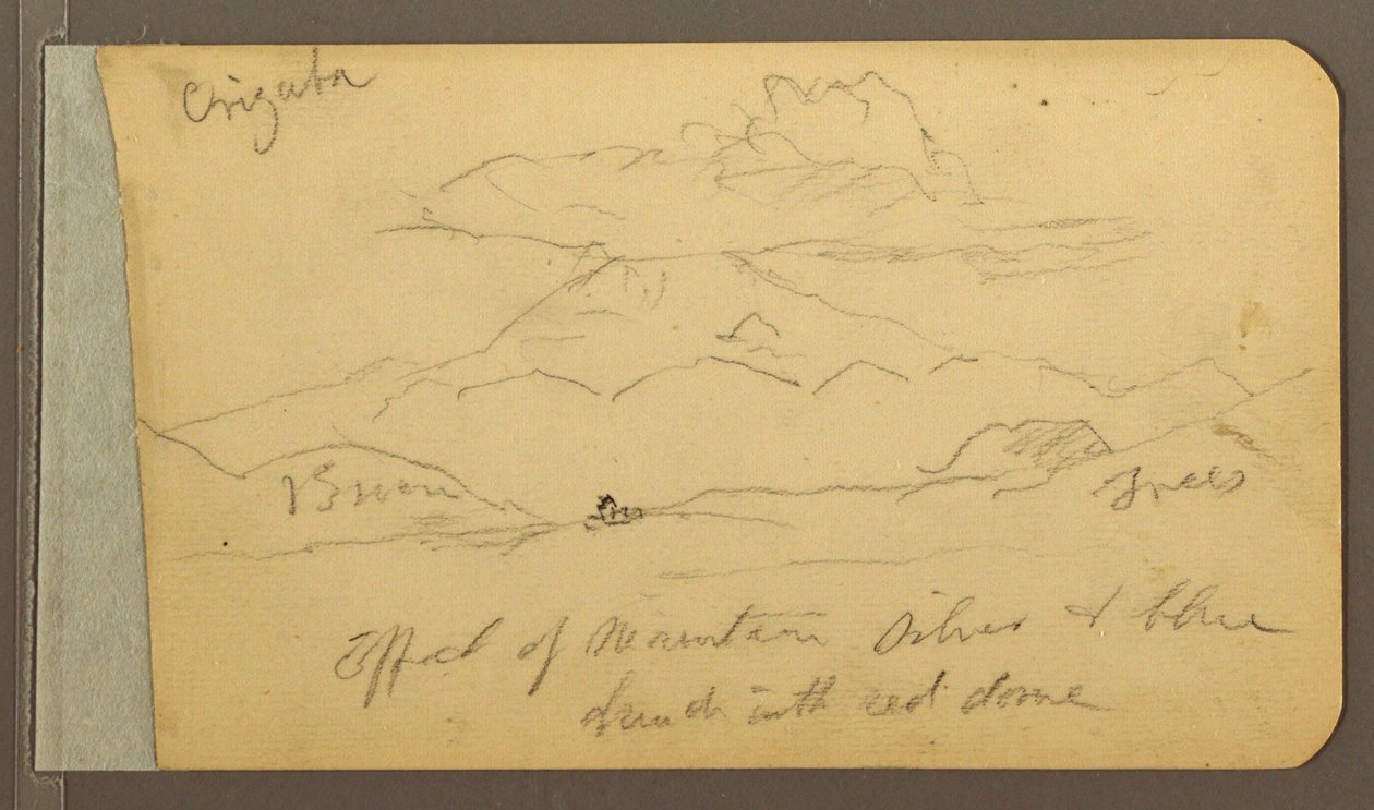 Rysunek, Orizaba; Verso: Niebo, 1889 r. autorstwa Frederic Edwin Church