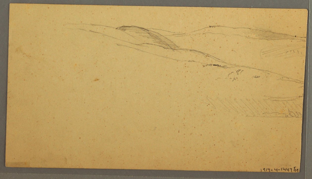 Rysunek, Deszcz nad wzgórzami, prawdopodobnie 1866 r. autorstwa Frederic Edwin Church